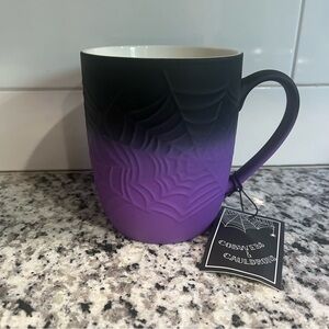 Cobwebs and Cauldrons Black and Purple Ombré Soft Touch Spiderweb Mug